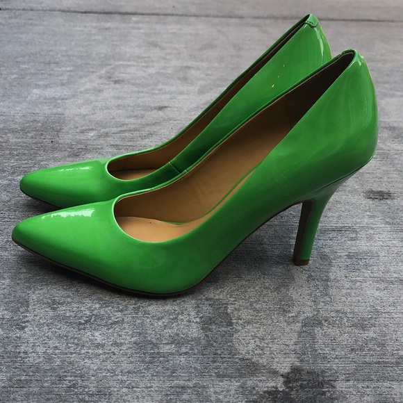 bright green shoes heels